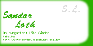 sandor loth business card